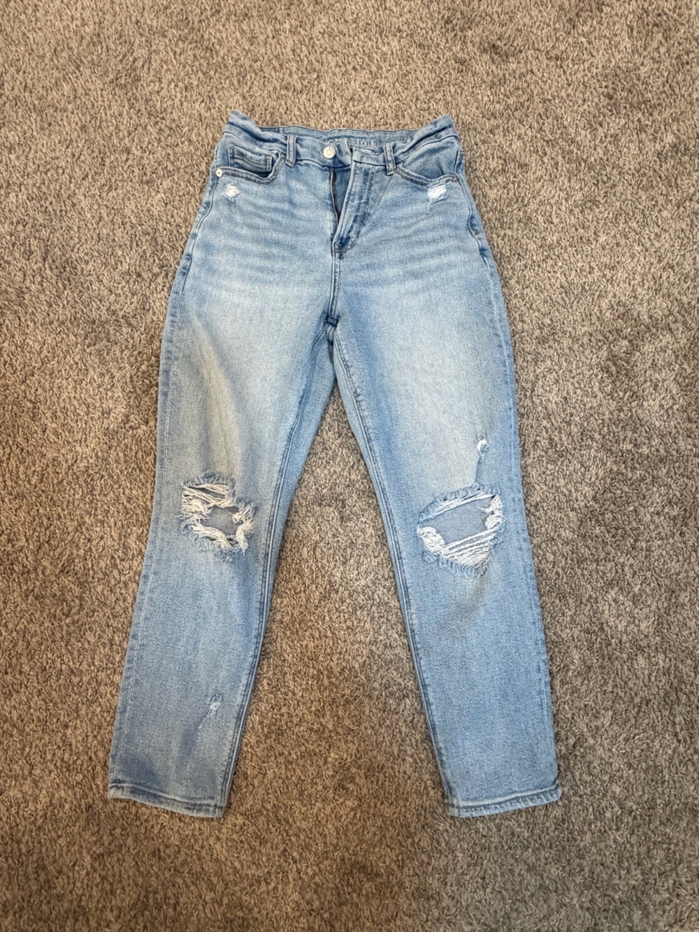 American Eagle Outfitters Light Blue Distressed Skinny Jeans SHORT